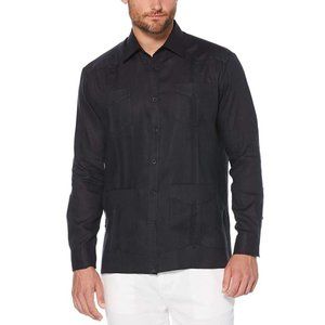 CUBAVERA BLACK LONG SLEEVE GUAYABERA